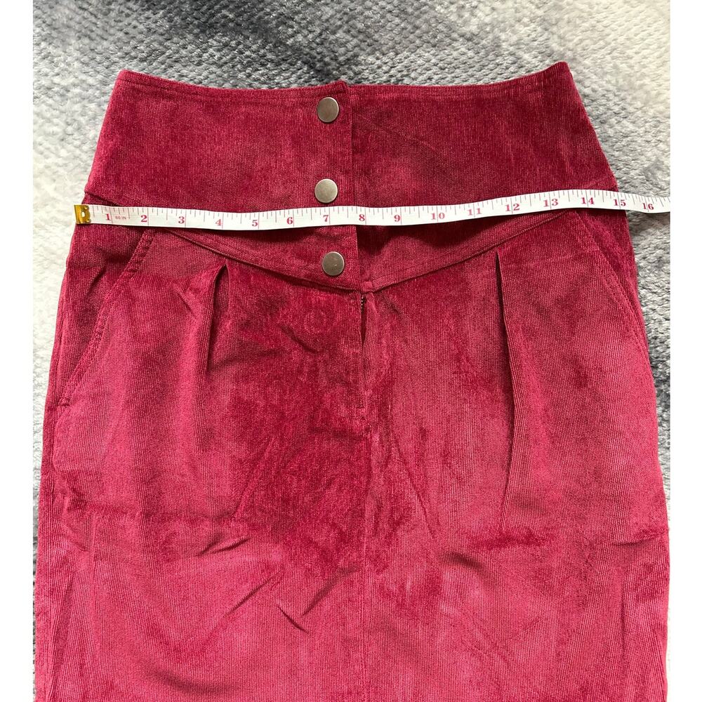 Rebecca Minkoff Brielle Red Corduroy Pocket Button Pencil Skirt Size 0 XS - Picture 10 of 11